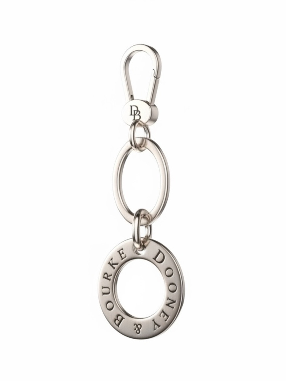 NWOT Dooney & Bourke Logo Keychain / Bag Charm in Silver-Tone Metal - Picture 4 of 9
